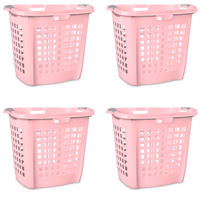 Sterilite Ultra Easy Carry Laundry Basket, 2.1 Bushel, Plastic, Pink, 4 Pack - VMInnovations