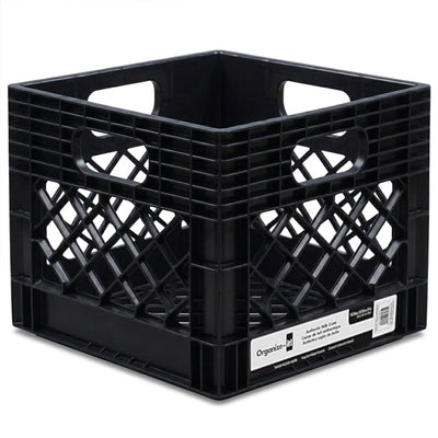 ORGANIZE-IT! Storage Milk Crate, Heavy-Duty Versatile Organizers, Black (Used) - VMInnovations