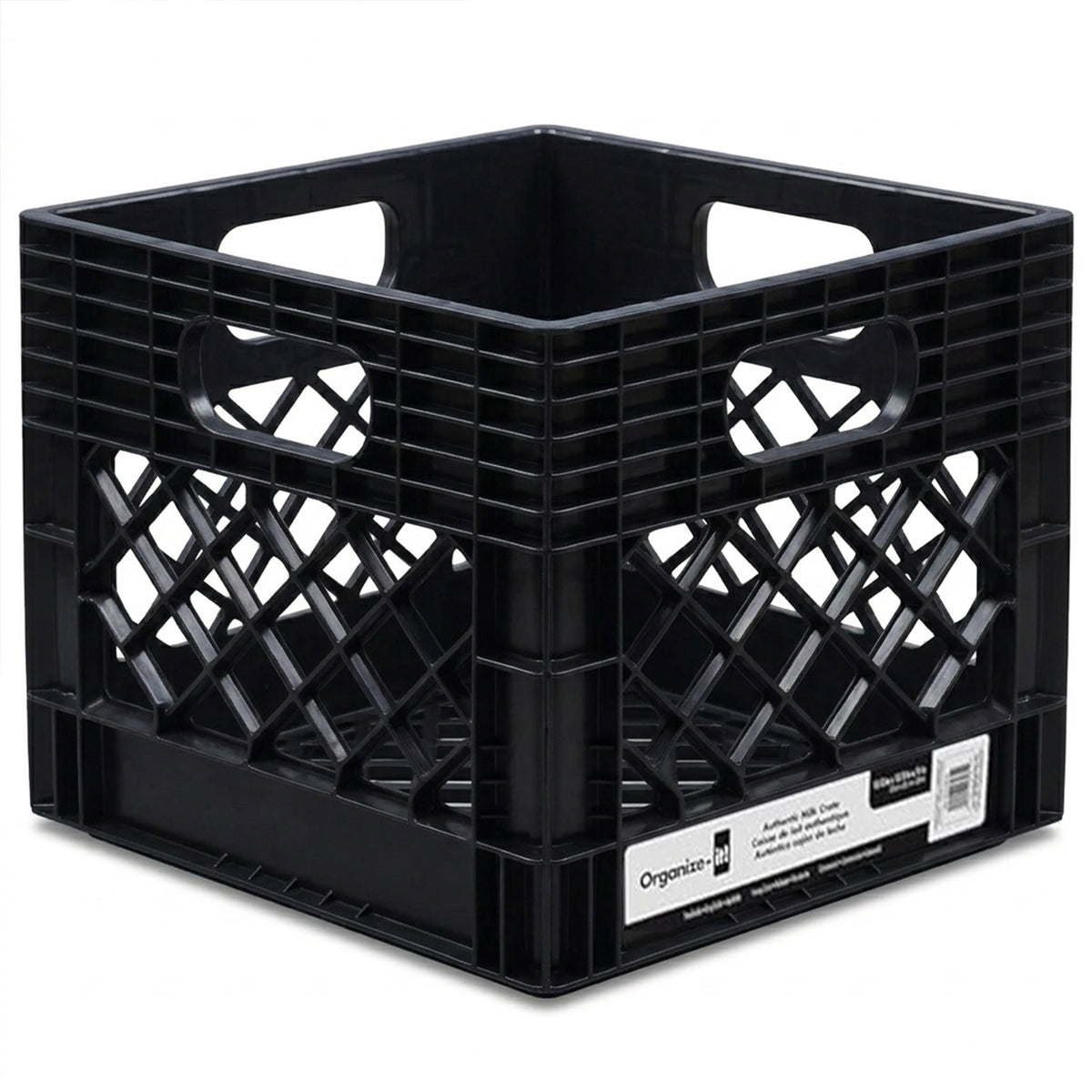 ORGANIZE-IT! Storage Milk Crate, Heavy-Duty Versatile Organizers, Black (Used)