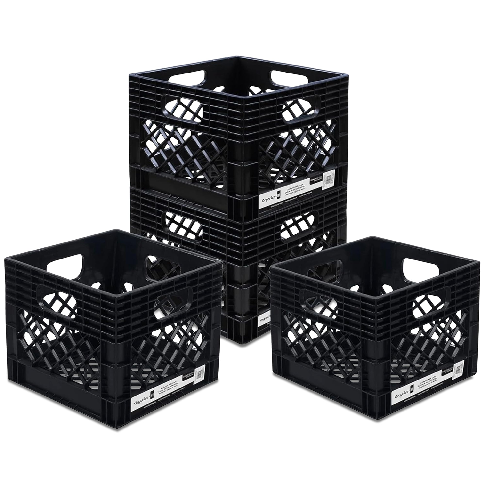 ORGANIZE-IT! Storage Milk Crate, Heavy-Duty Versatile Organizers, Black (Used) - VMInnovations