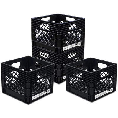 ORGANIZE-IT! Storage Milk Crate, Heavy-Duty Versatile Organizers, Black (Used) - VMInnovations