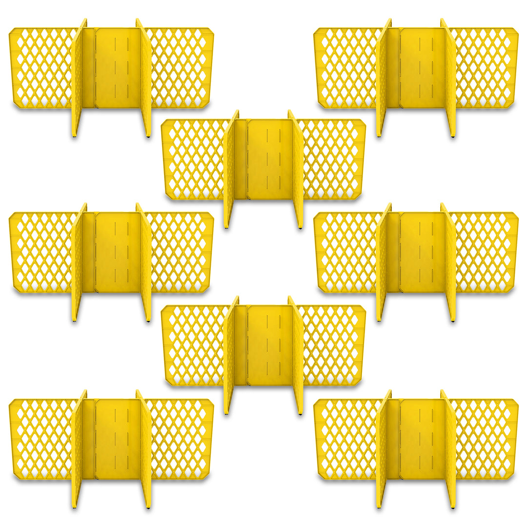 ORGANIZE-IT! 6 Slot Tote Dividers for 27 Gal Storage Containers, Yellow, 8 Pack