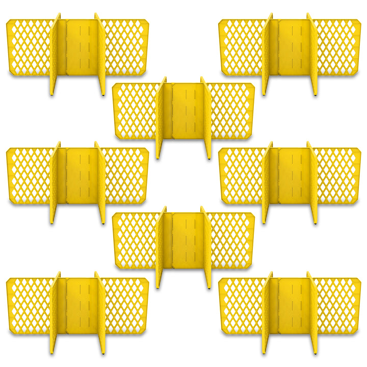 ORGANIZE-IT! 6 Slot Tote Dividers for 27 Gal Storage Containers, Yellow, 8 Pack