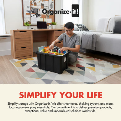Ramtuff 6 Pack Stackable Storage Container and ORGANIZE-IT! 4 Pack Tote Dividers