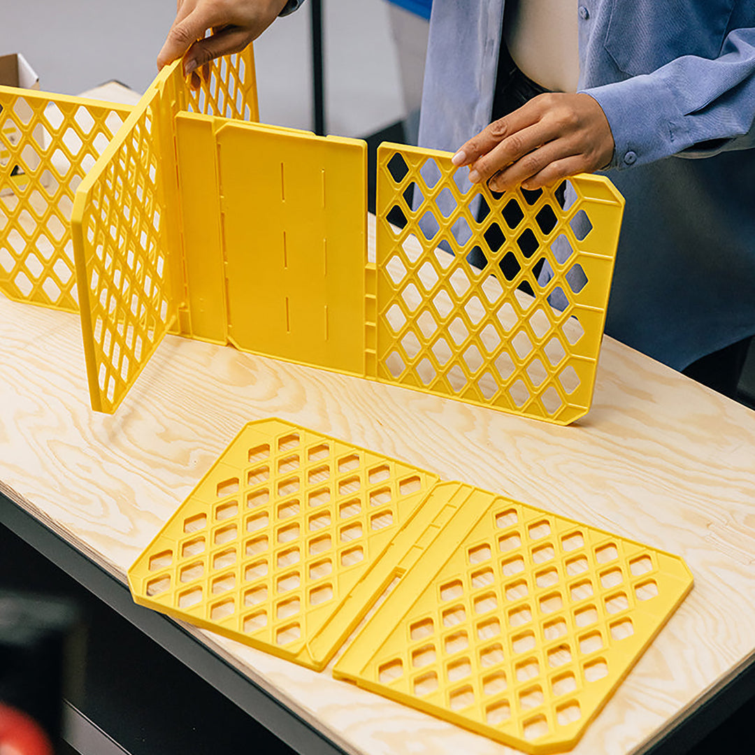 ORGANIZE-IT! 6 Slot Tote Dividers for 27 Gal Storage Containers, Yellow, 4 Pack