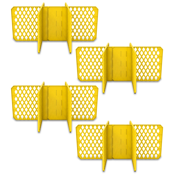 ORGANIZE-IT! 6 Slot Tote Dividers for 27 Gal Storage Containers, Yellow, 4 Pack