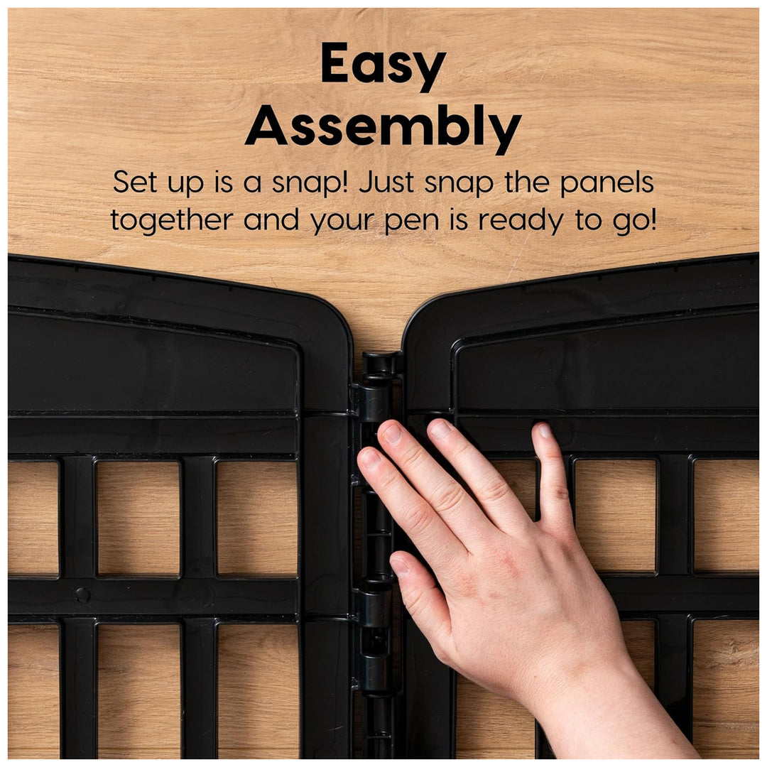 IRIS Pet Playpen, 34.5" Plastic Medium or Large Dog Animal Cage, Blk (Open Box)