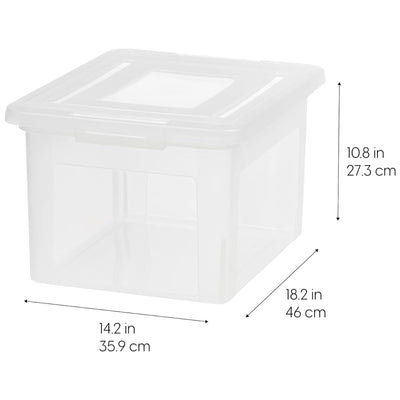 IRIS USA 8 Pack Plastic File Box w/ Lids, Letter/Legal Storage Organizer, 35 Qt