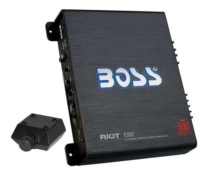 BOSS R3002 600W 2-Channel Car Amplifier and Boss 8 Gauge Amplifier Install Kit