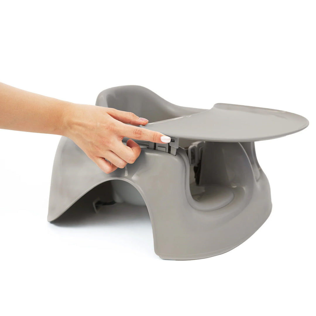 Bumbo Floor Seat Lite, Portable Baby Chair w/ Tray for Eating & Playing, Breige