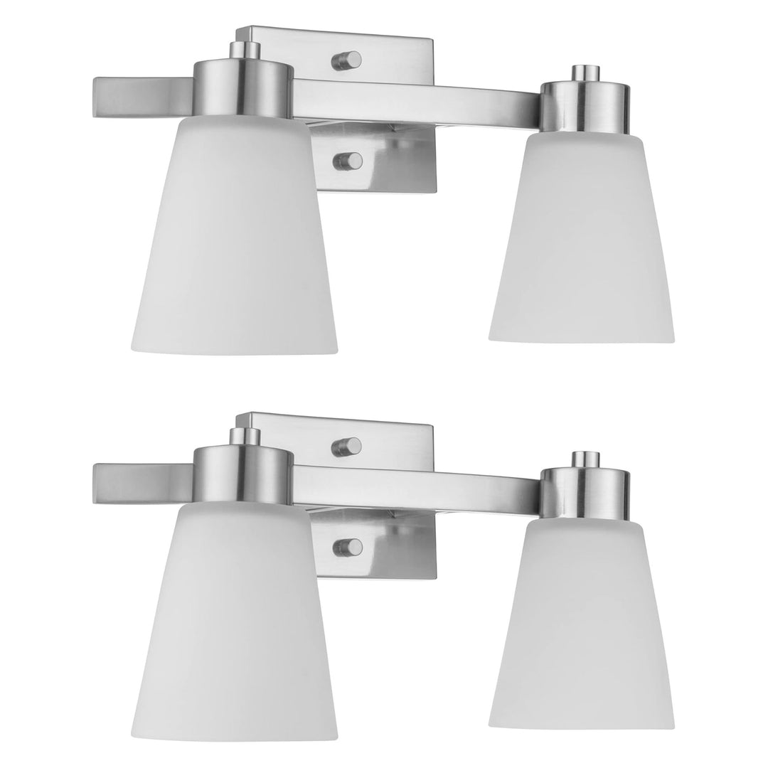 Prominence Home 2 Pack 2 Light Modern Bathroom Vanity Light with Frosted Glass - VMInnovations