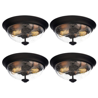 Prominence Home 4 Pack 13” Flush Mount Indoor Ceiling Light, Madalyn, Bronze