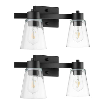 Prominence Home 2 Pack Fairendale 2 Light Bathroom Wall Vanity Light Matte Black - VMInnovations