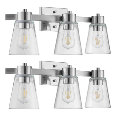 Prominence Home 2 Pack Fairendale 3 Light Bathroom Vanity Light, Brushed Nickel