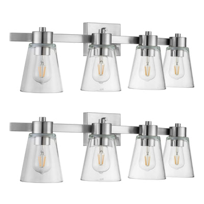 Prominence Home 2 Pack Fairendale 4 Light Bathroom Vanity Light, Brushed Nickel