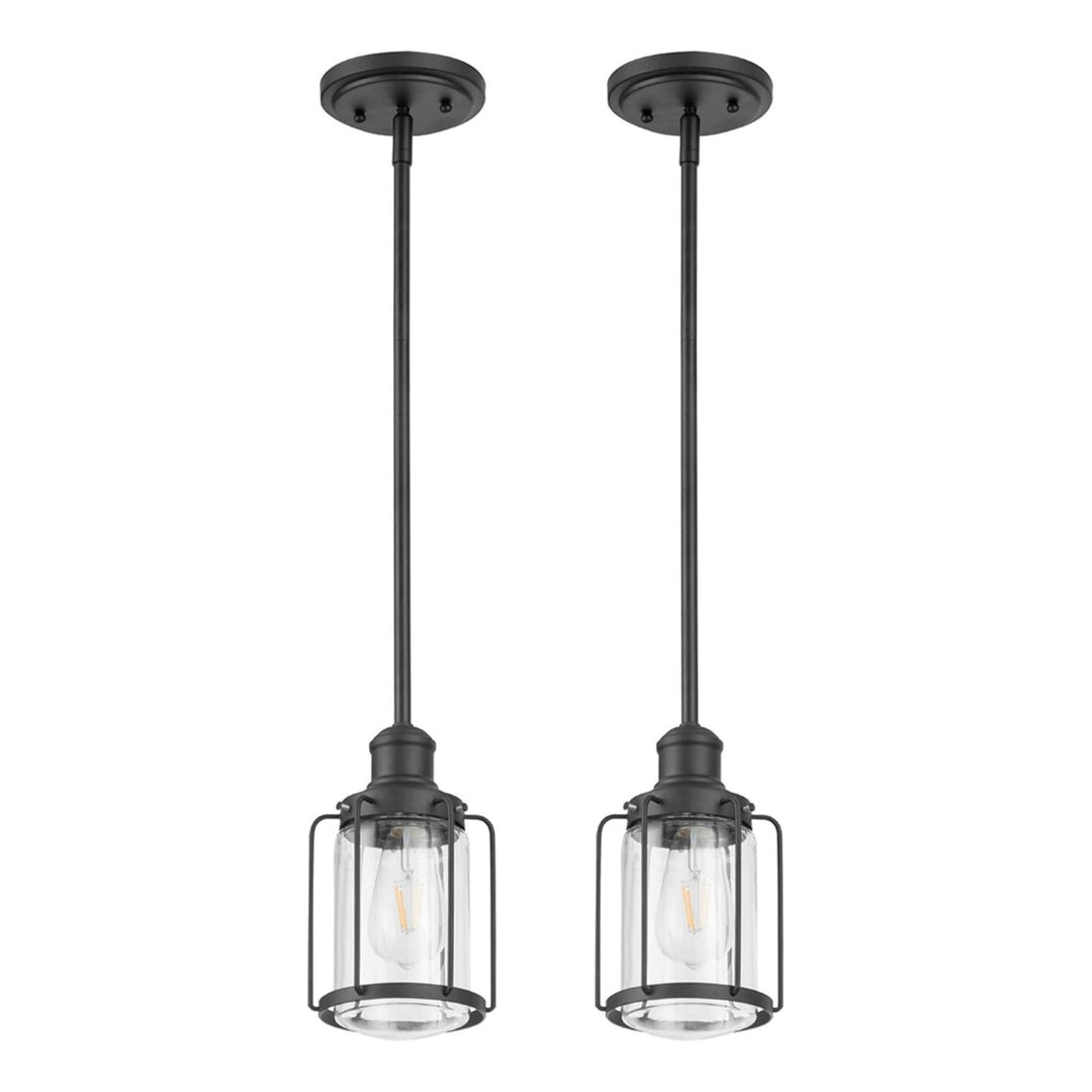 Prominence Home 2 Pack Lincoln Woods Kitchen Island Linear Pendant Bar Light