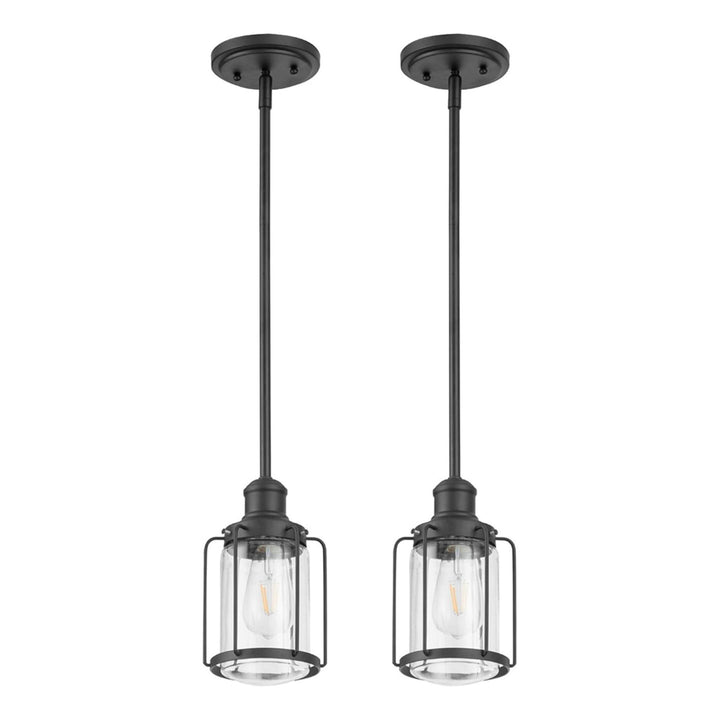 Prominence Home 2 Pack Lincoln Woods Kitchen Island Linear Pendant Bar Light