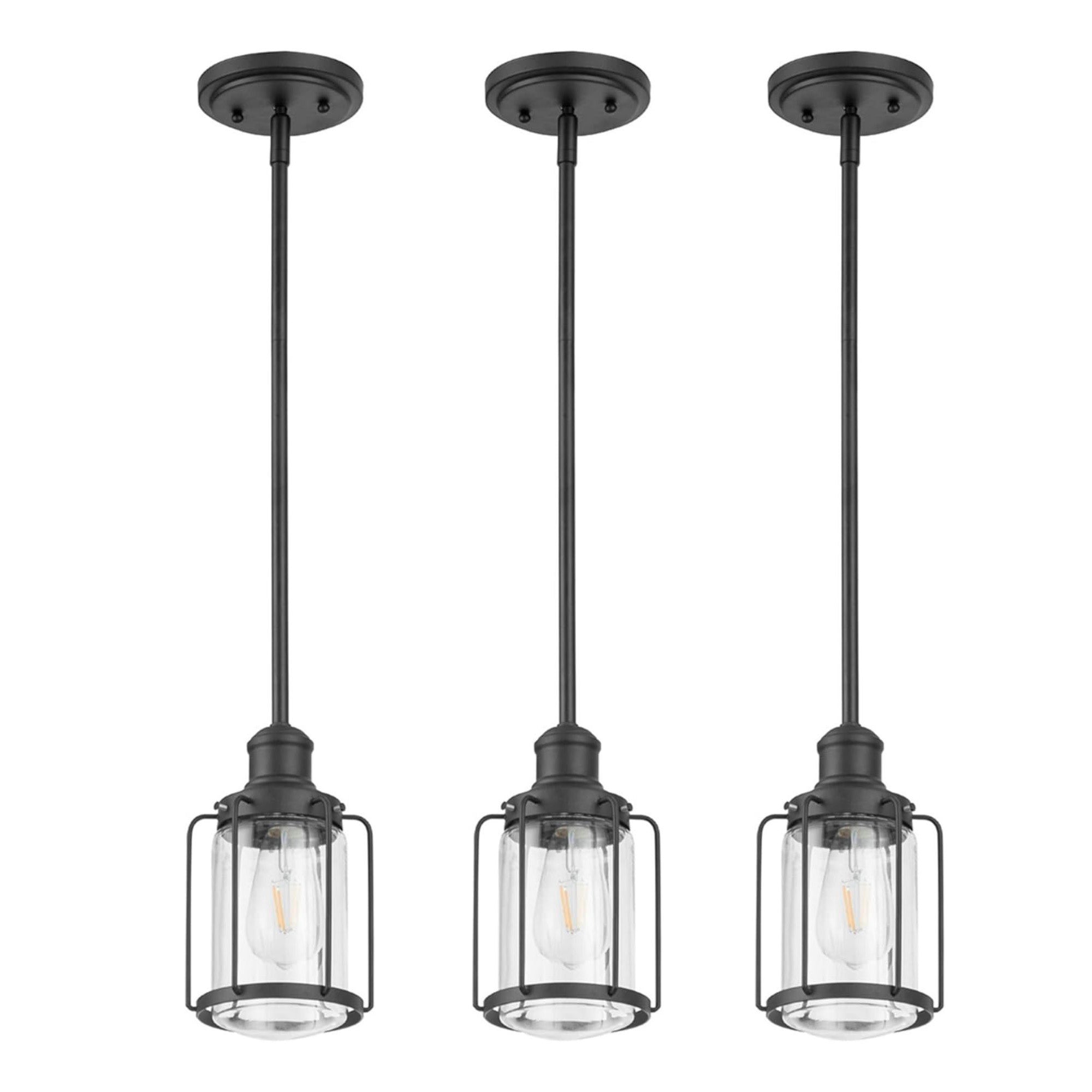 Prominence Home 3 Pack Lincoln Woods Kitchen Island Linear Pendant Bar Light - VMInnovations