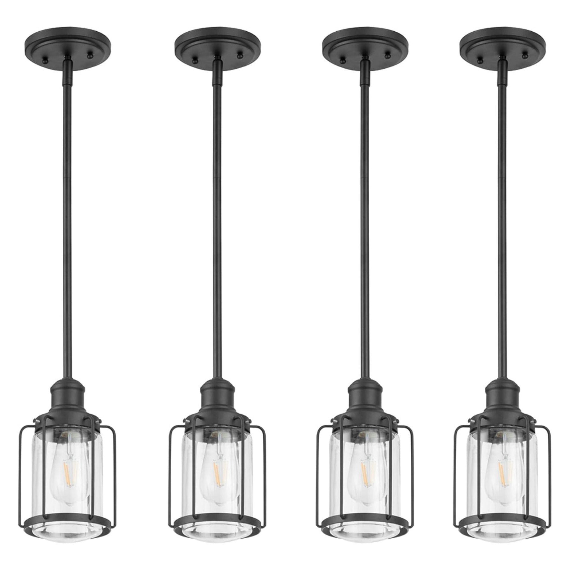 Prominence Home 4 Pack Lincoln Woods Kitchen Island Linear Pendant Bar Light - VMInnovations