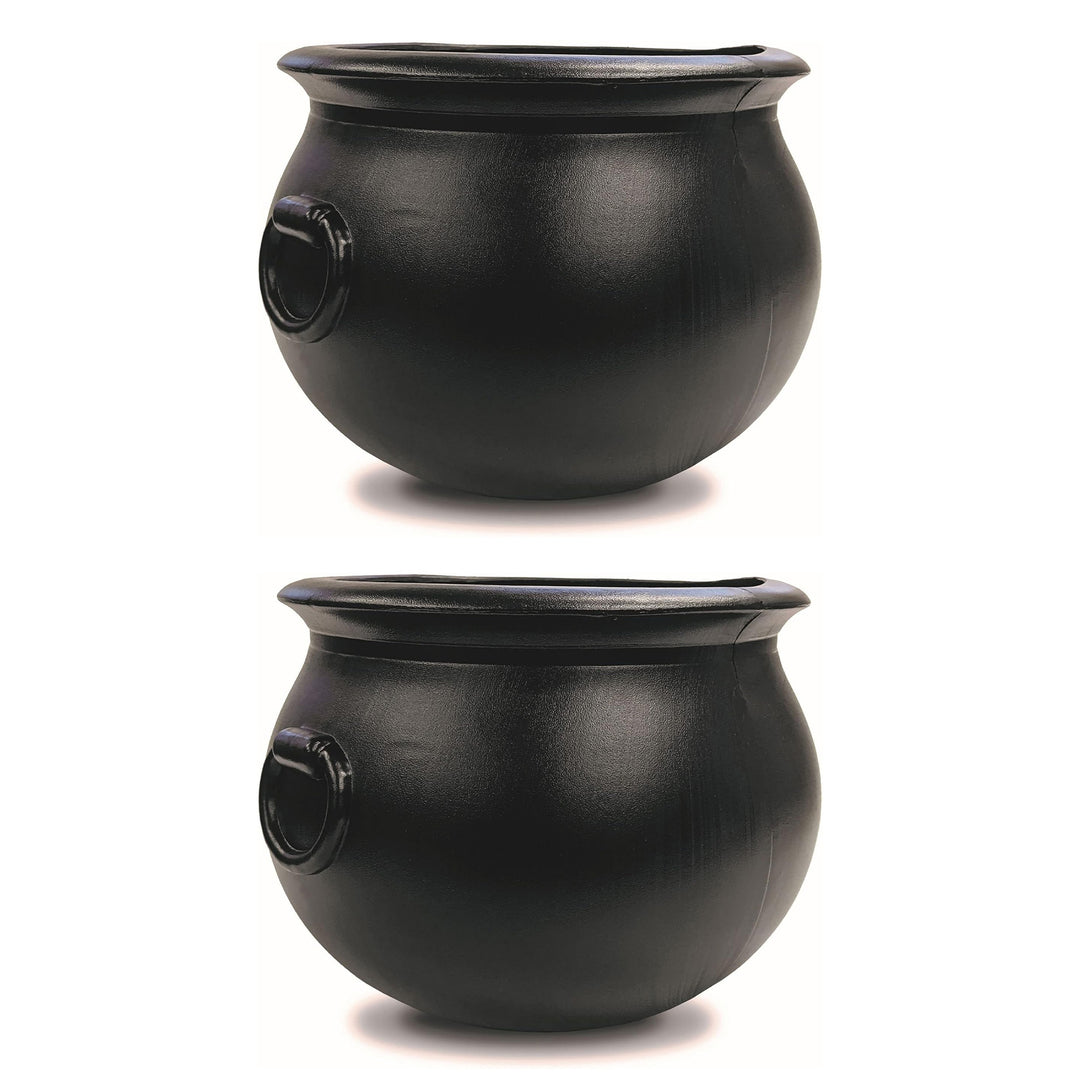 Union Products 55120 12" Witch Cauldron Spooky Halloween Decor, Black, 2 Pack