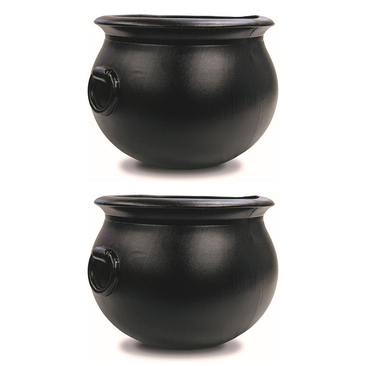 Union Products 55120 12" Witch Cauldron Spooky Halloween Decor, Black, 2 Pack