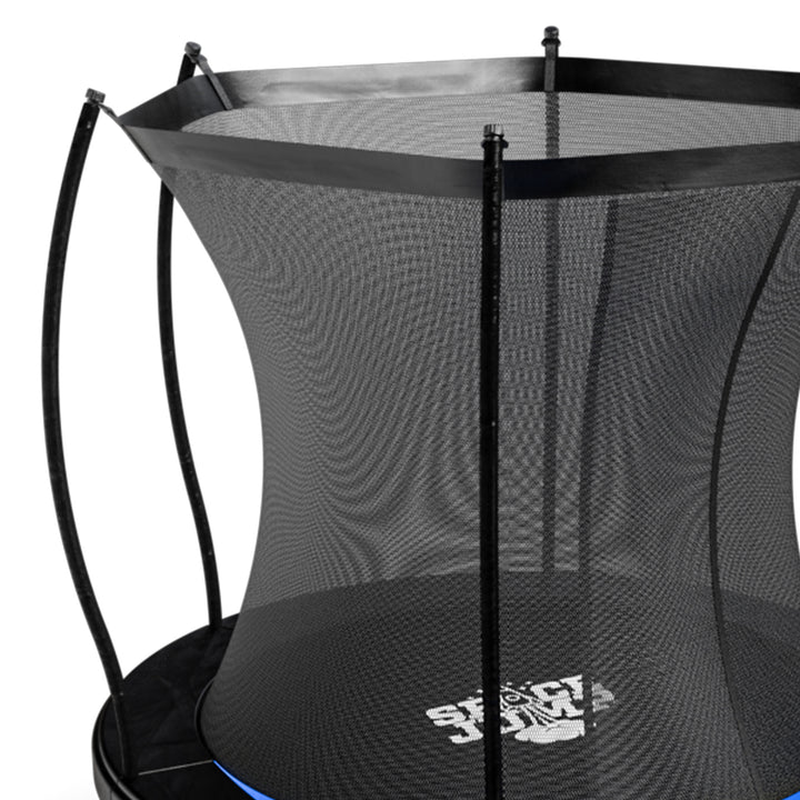 SpaceJump Lunar 8' Trampoline, Outdoor Bouncer with Net and Eclipse Sun Shade