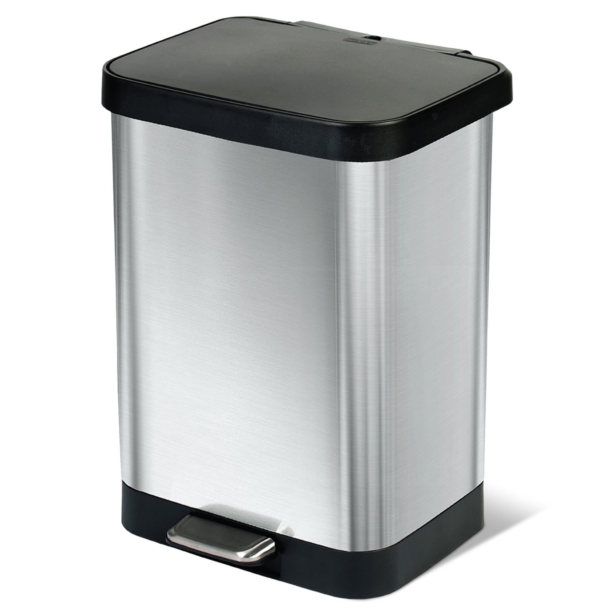 Glad Step Trash Can, Soft Close Lid Bin with Odor Protection, 13 Gal (Open Box) - VMInnovations