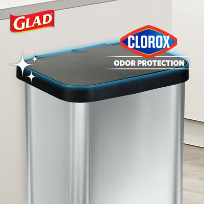 Glad Step Trash Can, Soft Close Lid Bin with Odor Protection, 20 Gal (Used)