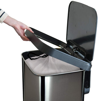 Glad Step Trash Can, Soft Close Lid Bin w/Odor Protection, 20 Gallon (Used)