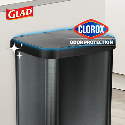 Glad Step Trash Can, Soft Close Lid Bin w/Odor Protection, 20 Gallon (Used)
