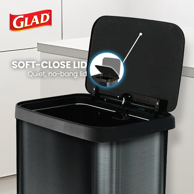 Glad Step Trash Can, Soft Close Lid Bin w/Odor Protection, 20 Gallon (Used)