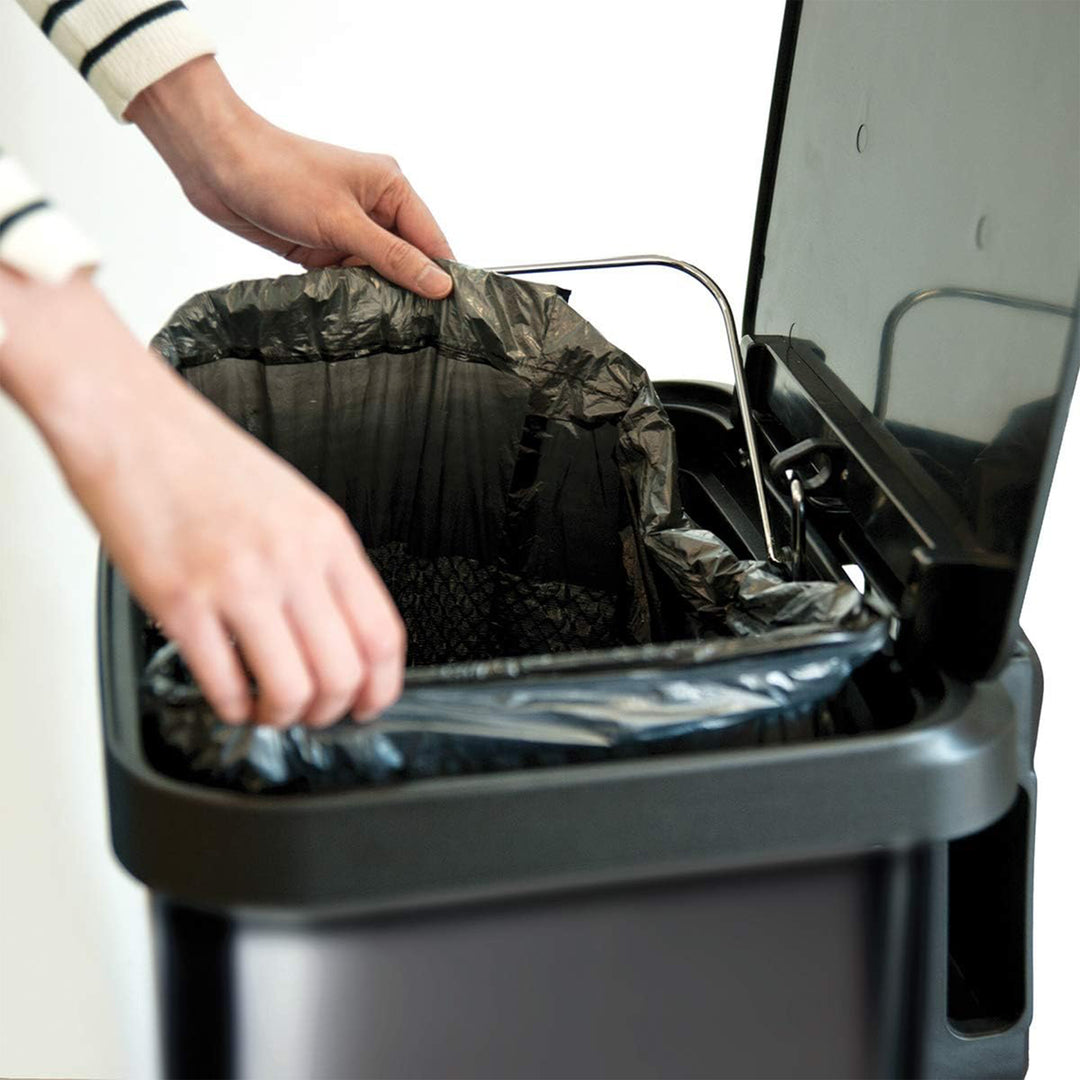 Glad Step Trash Can, Soft Close Lid Bin with Odor Protection, 20 Gallon, Pewter