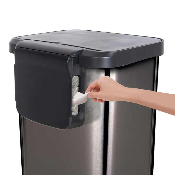 Glad Step Trash Can, Soft Close Lid Bin with Odor Protection, 20 Gallon, Pewter