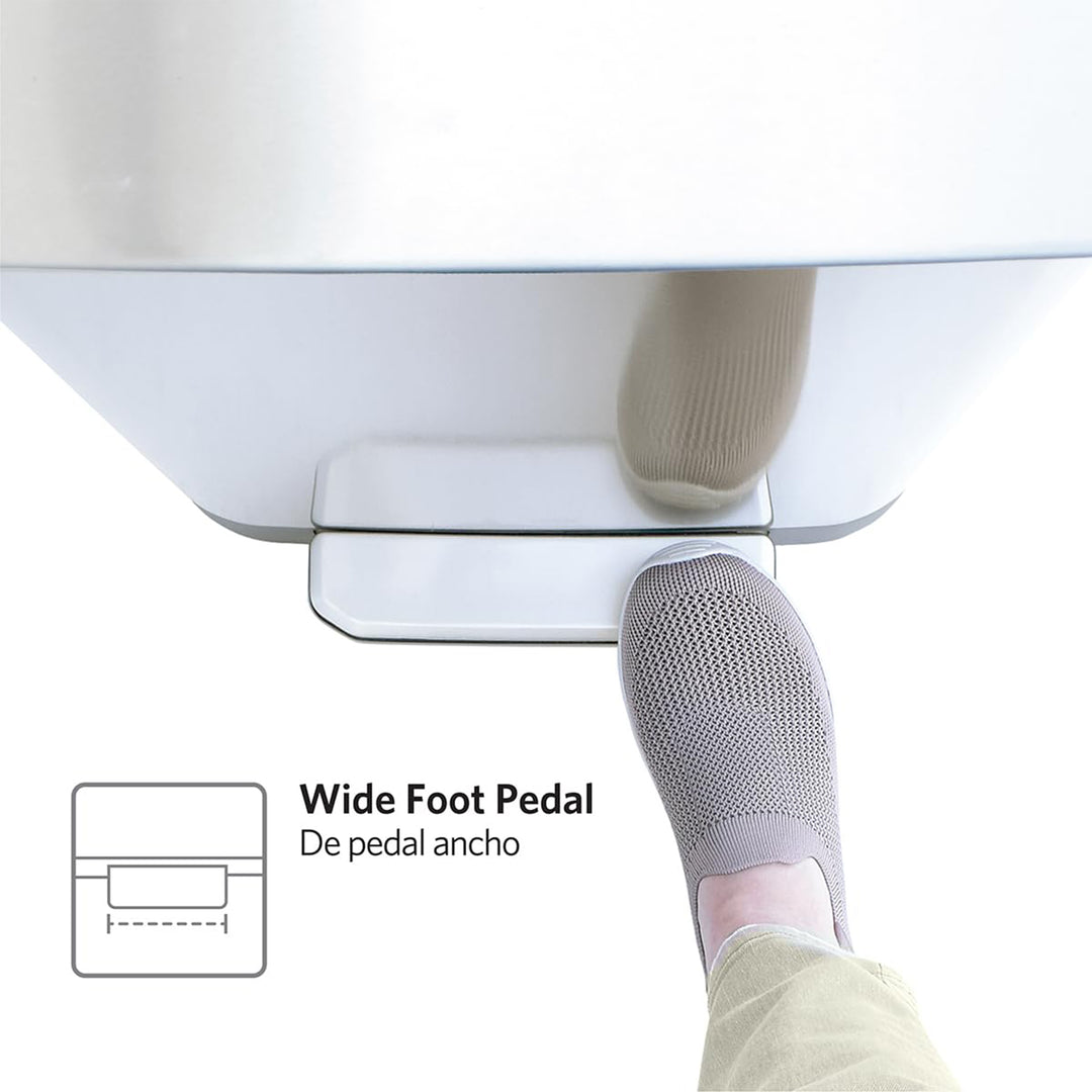Glad Step Trash Can, Series 2 Soft Close Bin with Odor Protection, 13 Gal, Metal