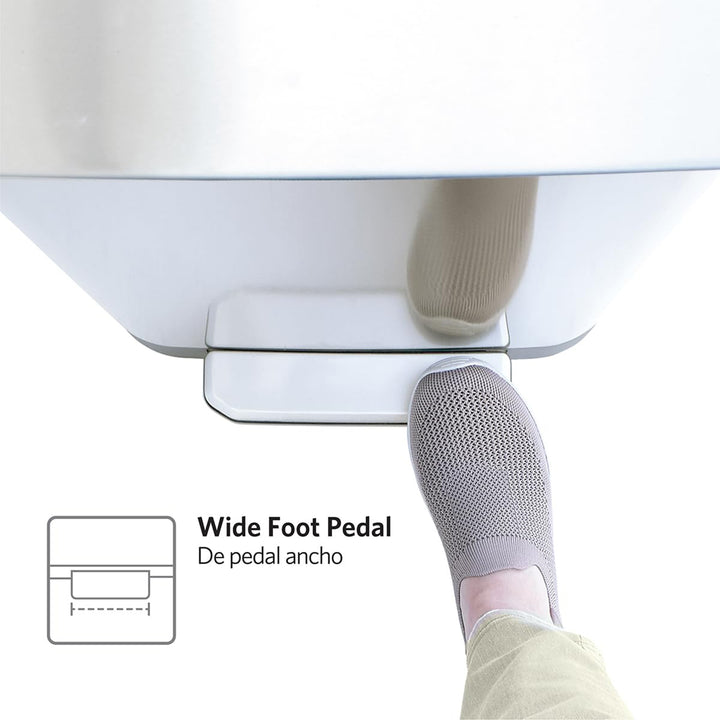 Glad Step Trash Can, Series 2 Soft Close Bin with Odor Protection, 13 Gal, Metal