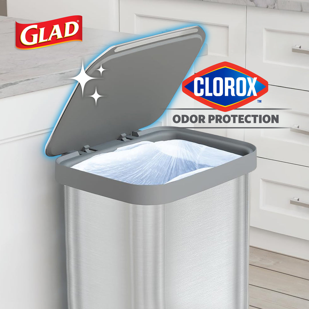 Glad Step Trash Can, Series 2 Soft Close Bin w/Odor Protection, 20 Gal(Open Box)