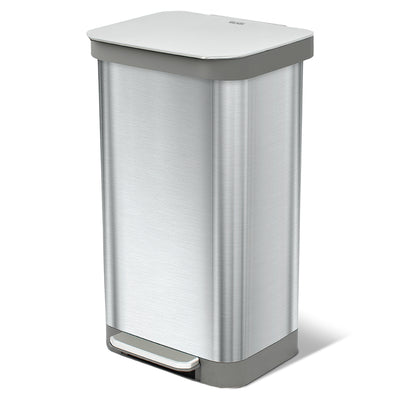 Glad Step Trash Can, Soft Close Bin w/Odor Protection, 20 Gal, Metal (Used)