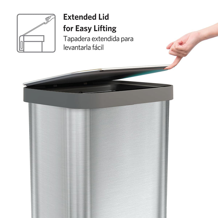 Glad Step Trash Can, Series 2 Soft Close Bin with Odor Protection, 20 Gal, Metal