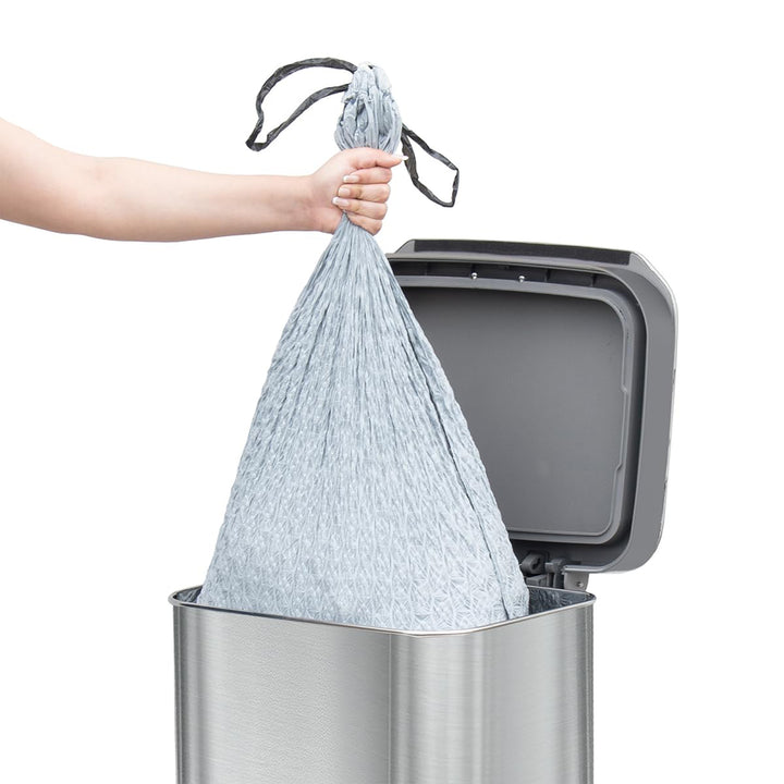 Glad Step Trash Can, Series 2 Soft Close Bin with Odor Protection, 20 Gal, Metal