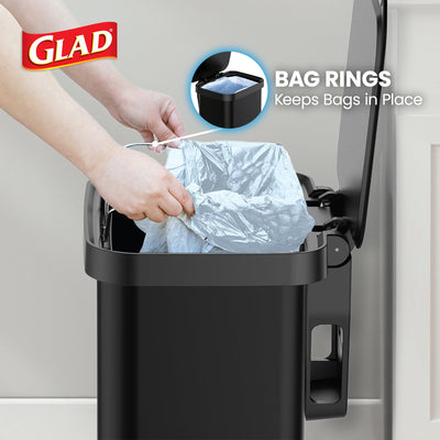 Glad Step Trash Can, Series 2 Soft Close Bin with Odor Protection, 13 Gal (Used)