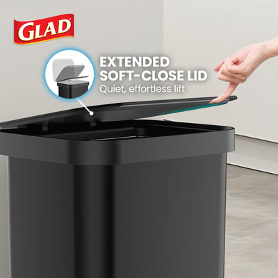 Glad Step Trash Can, Series 2 Soft Close Bin with Odor Protection, 13 Gal (Used) - VMInnovations