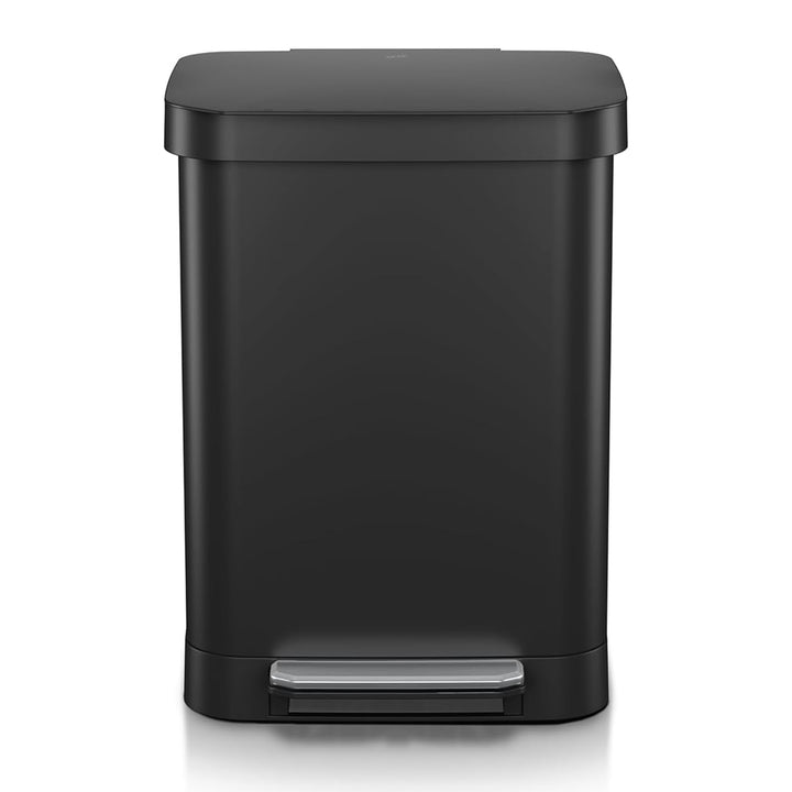 Glad Step Trash Can, Series 2 Soft Close Bin with Odor Protection, 13 Gal, Black