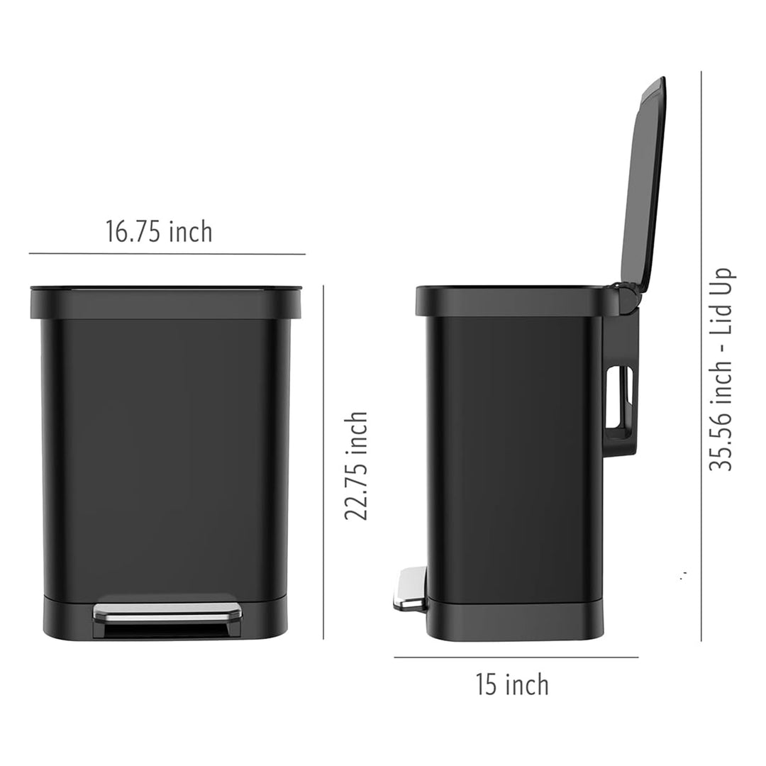 Glad Step Trash Can, Series 2 Soft Close Bin with Odor Protection (Open Box)