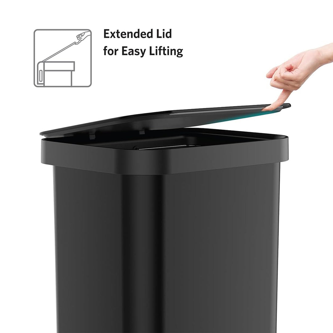 Glad Step Trash Can, Series 2 Soft Close Bin with Odor Protection, 13 Gal, Black