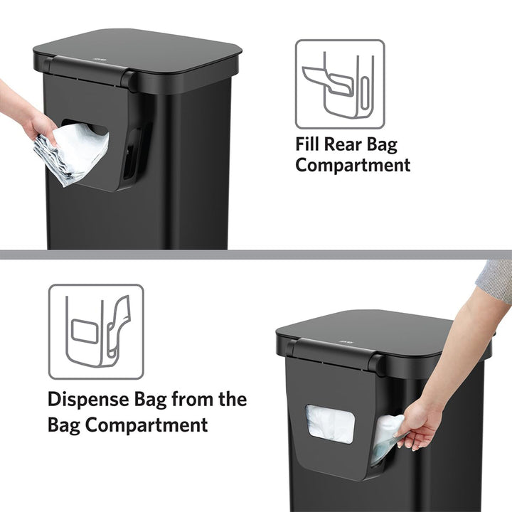 Glad Step Trash Can, Series 2 Soft Close Bin with Odor Protection, 13 Gal, Black