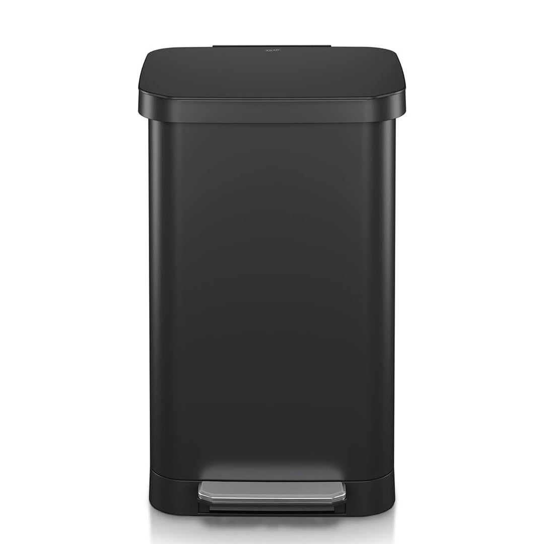 Glad Step Trash Can, Soft Close Bin w/Odor Protection, 20 Gal, Black (Open Box)
