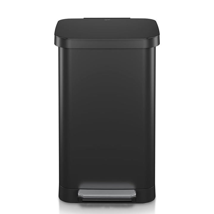 Glad Step Trash Can, Soft Close Bin w/Odor Protection, 20 Gal, Black (Open Box)