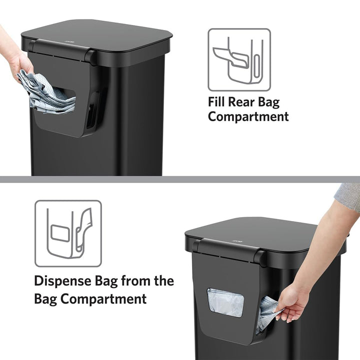 Glad Step Trash Can, Series 2 Soft Close Bin with Odor Protection, 20 Gal, Black