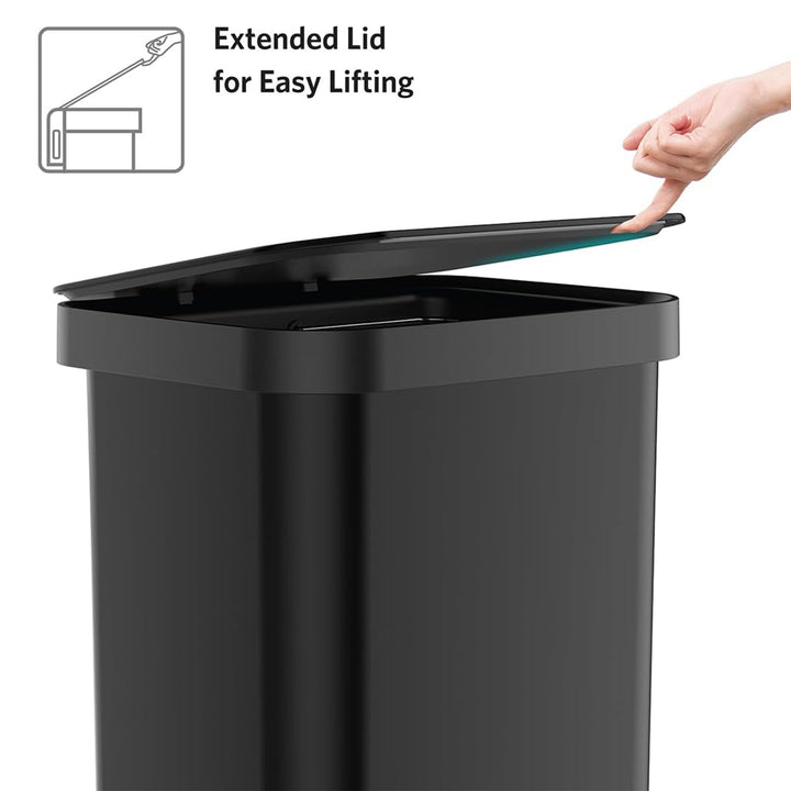 Glad Step Trash Can, Soft Close Bin w/Odor Protection, 20 Gal, Black (Open Box)