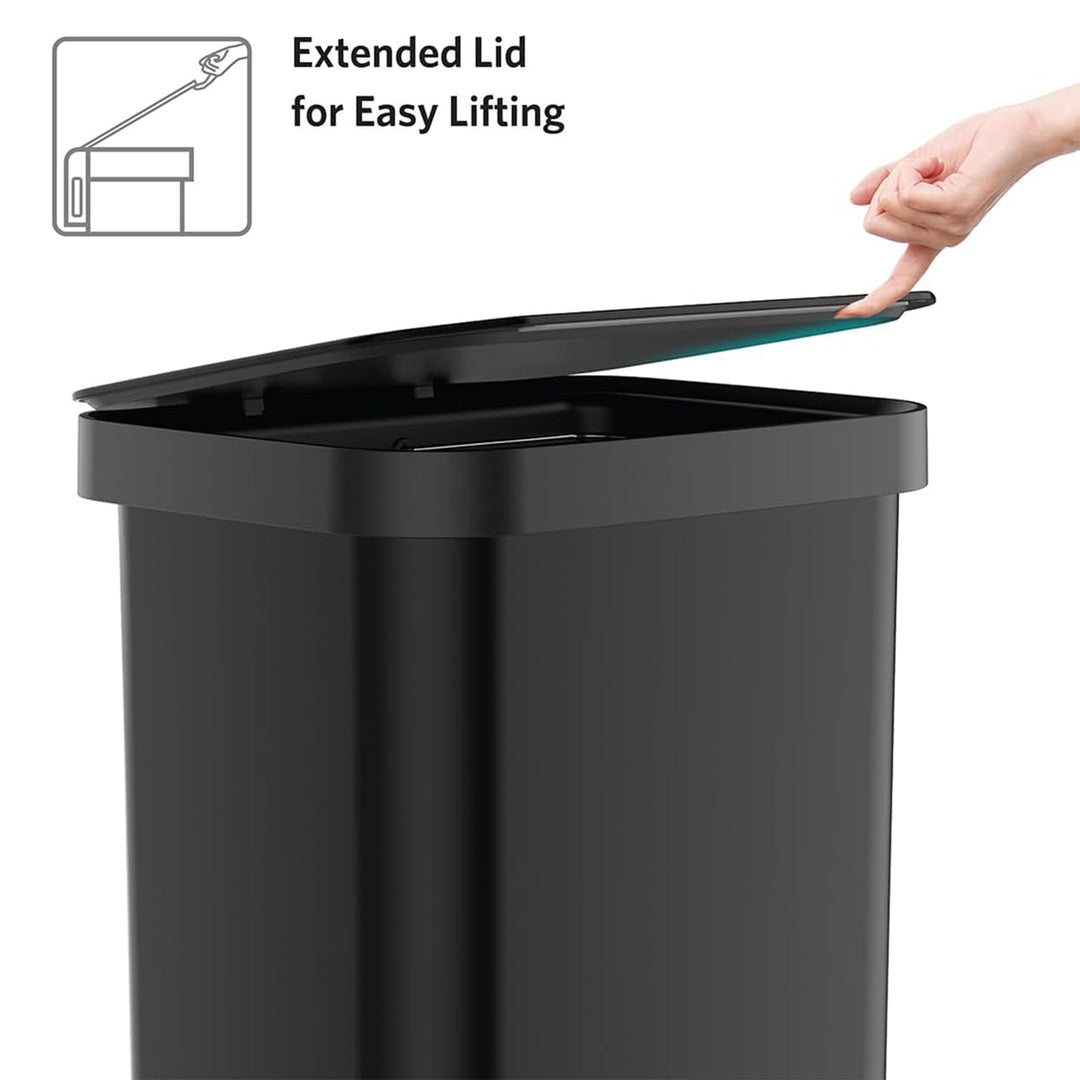 Glad Step Trash Can, Soft Close Bin w/Odor Protection, 20 Gal, Black (Open Box)